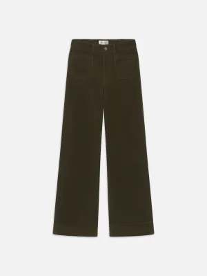 70's Cropped Wide Leg Corduroy -- Rich Military