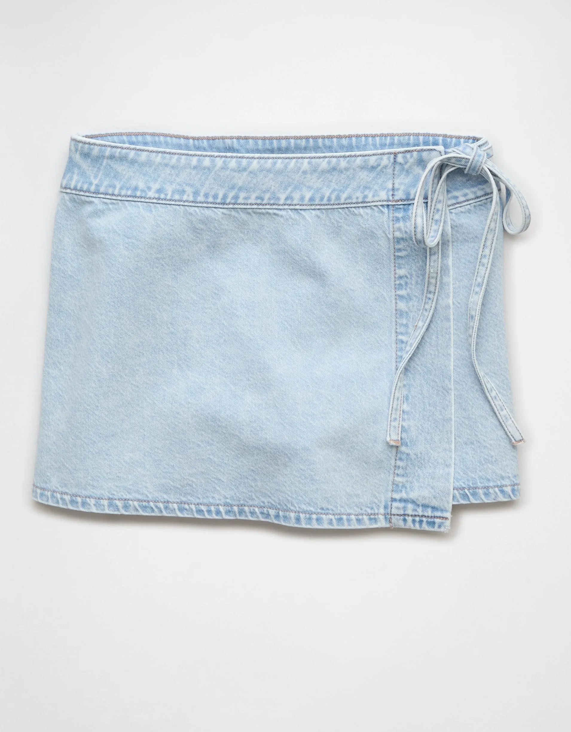 AE High-Waisted Asymmetrical Wrap Denim Skort