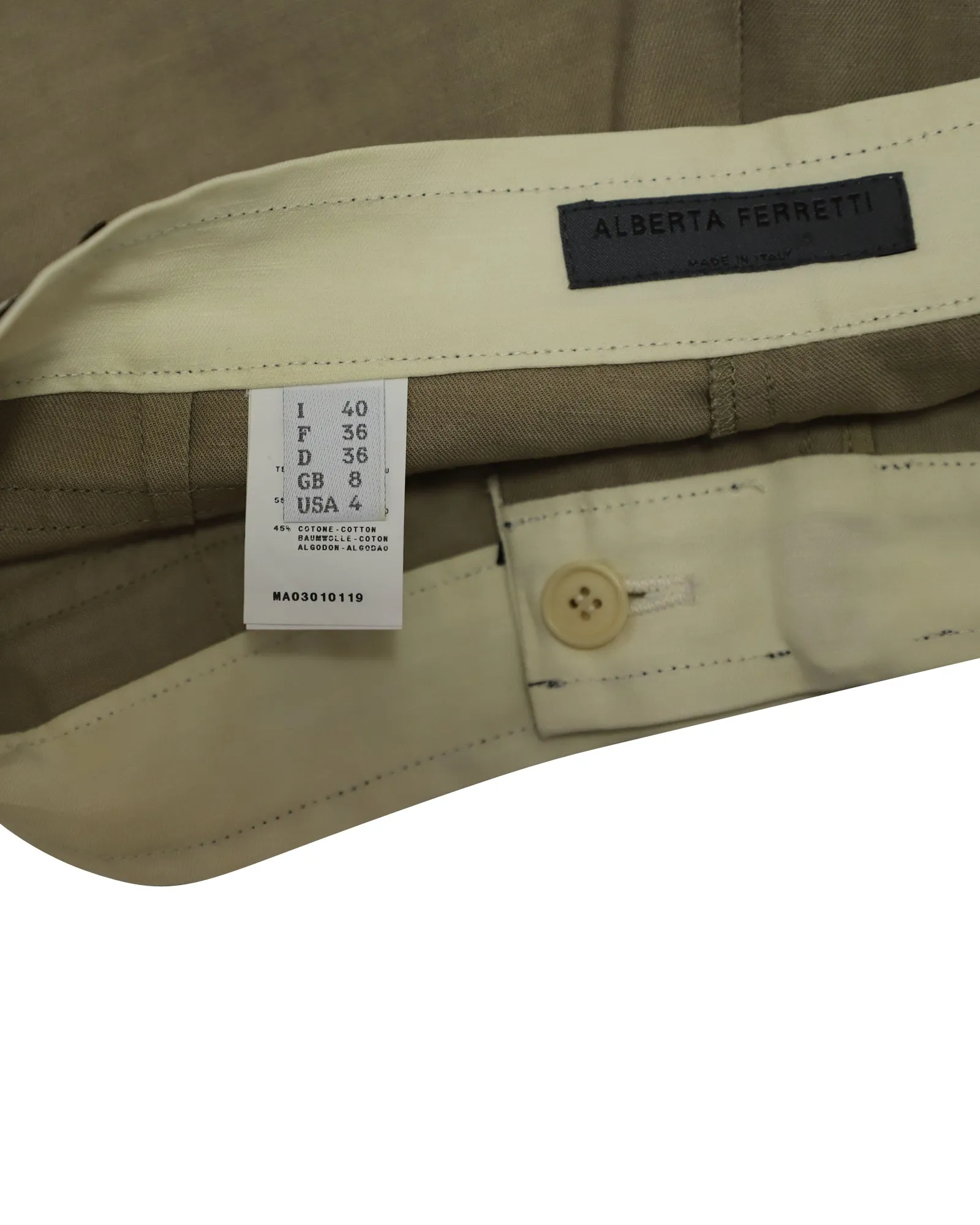 Alberta Ferretti Bermuda Shorts in Beige Linen