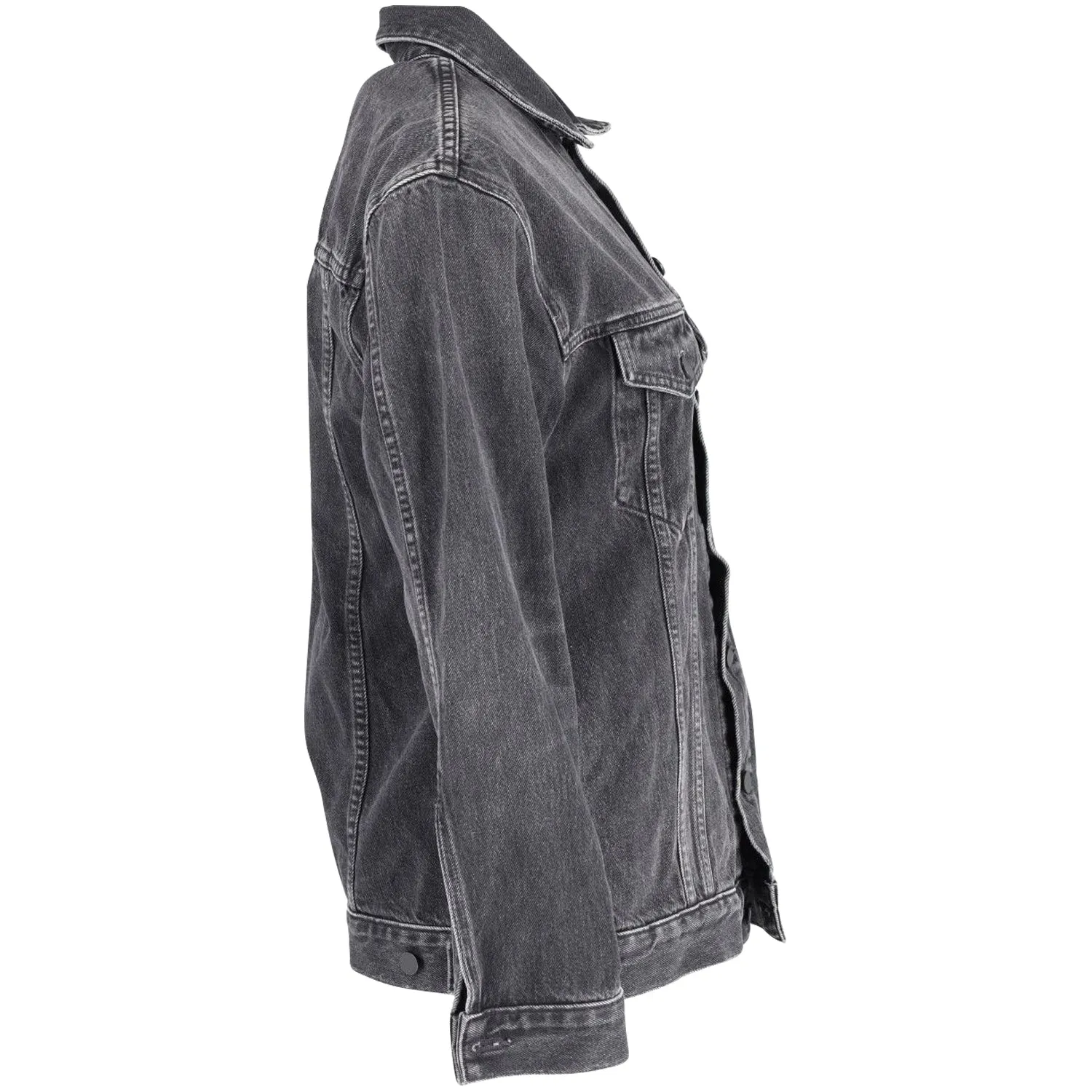 Alexander Wang Oversized Daze Jacket in Black Cotton Denim