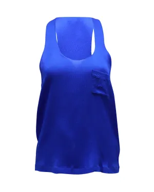 Alexander Wang Tank Top in Blue Silk