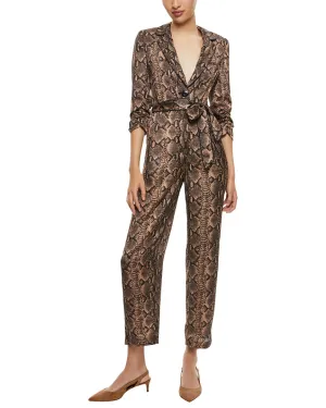 alice   olivia Louetta Pleated Tuxedo Jumpsuit