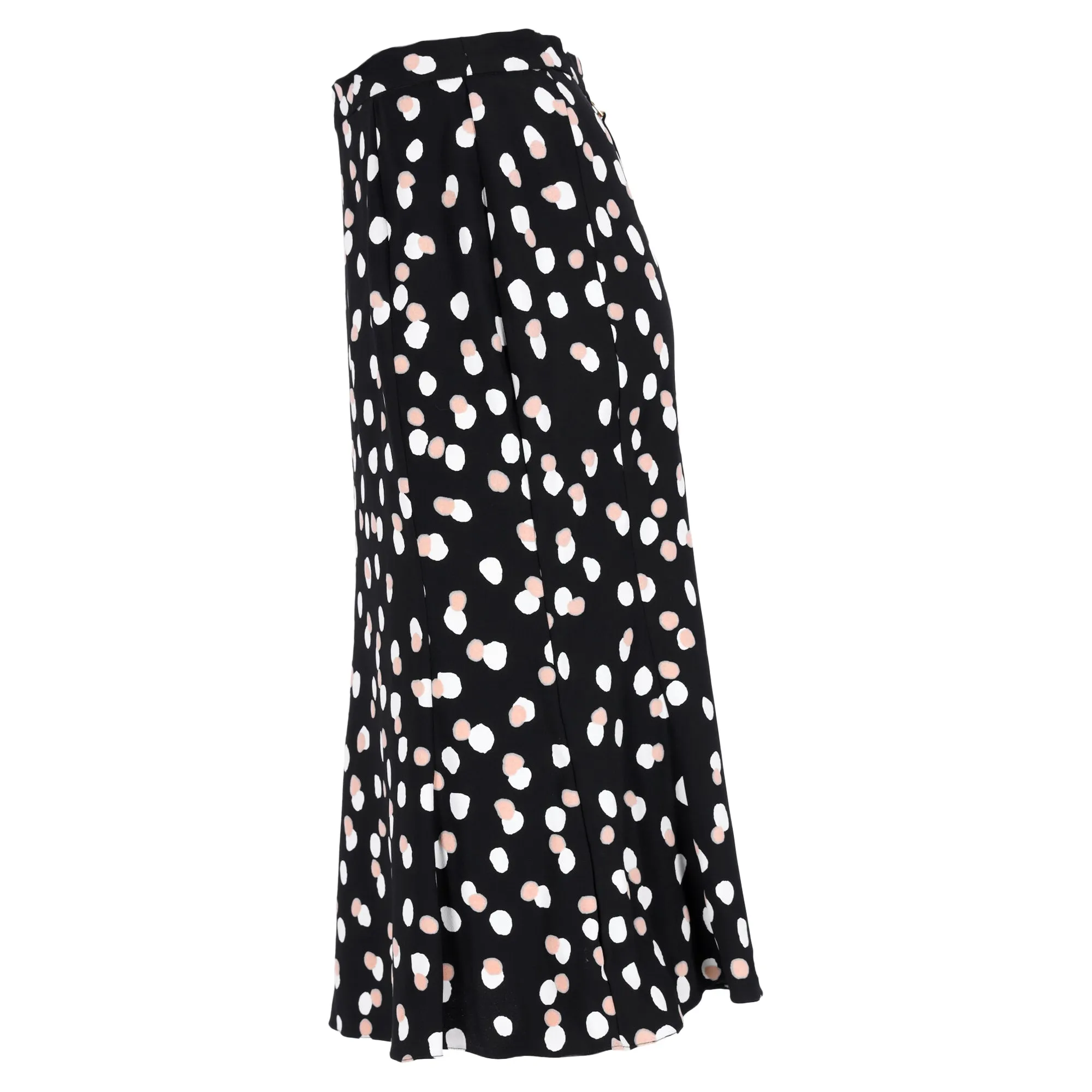 Altuzarra Polka Dot Midi Skirt in Black Viscose