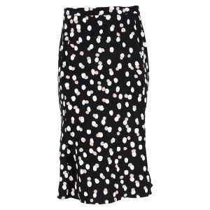 Altuzarra Polka Dot Midi Skirt in Black Viscose