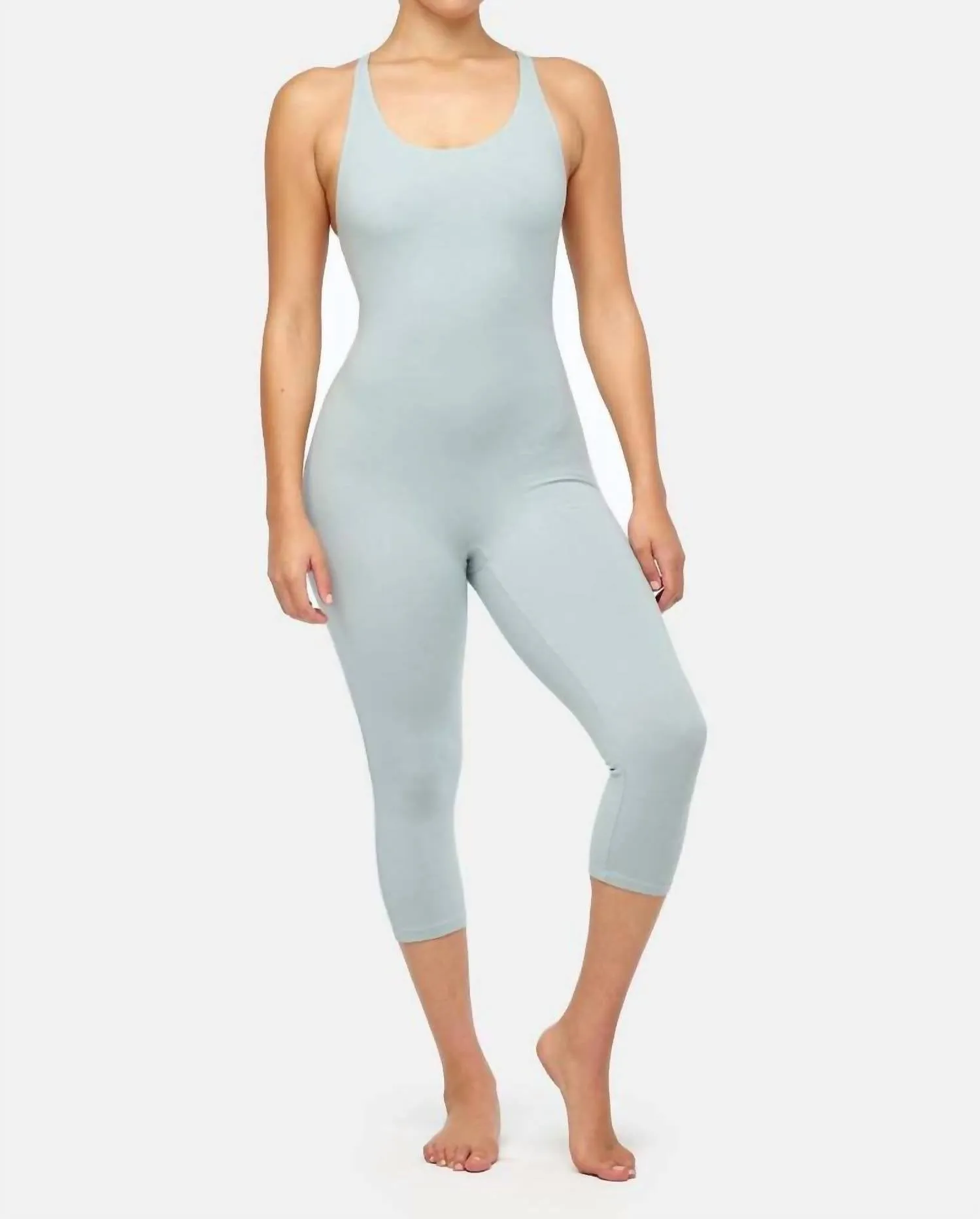 Arya Unitard Jumpsuit In Sea Glass