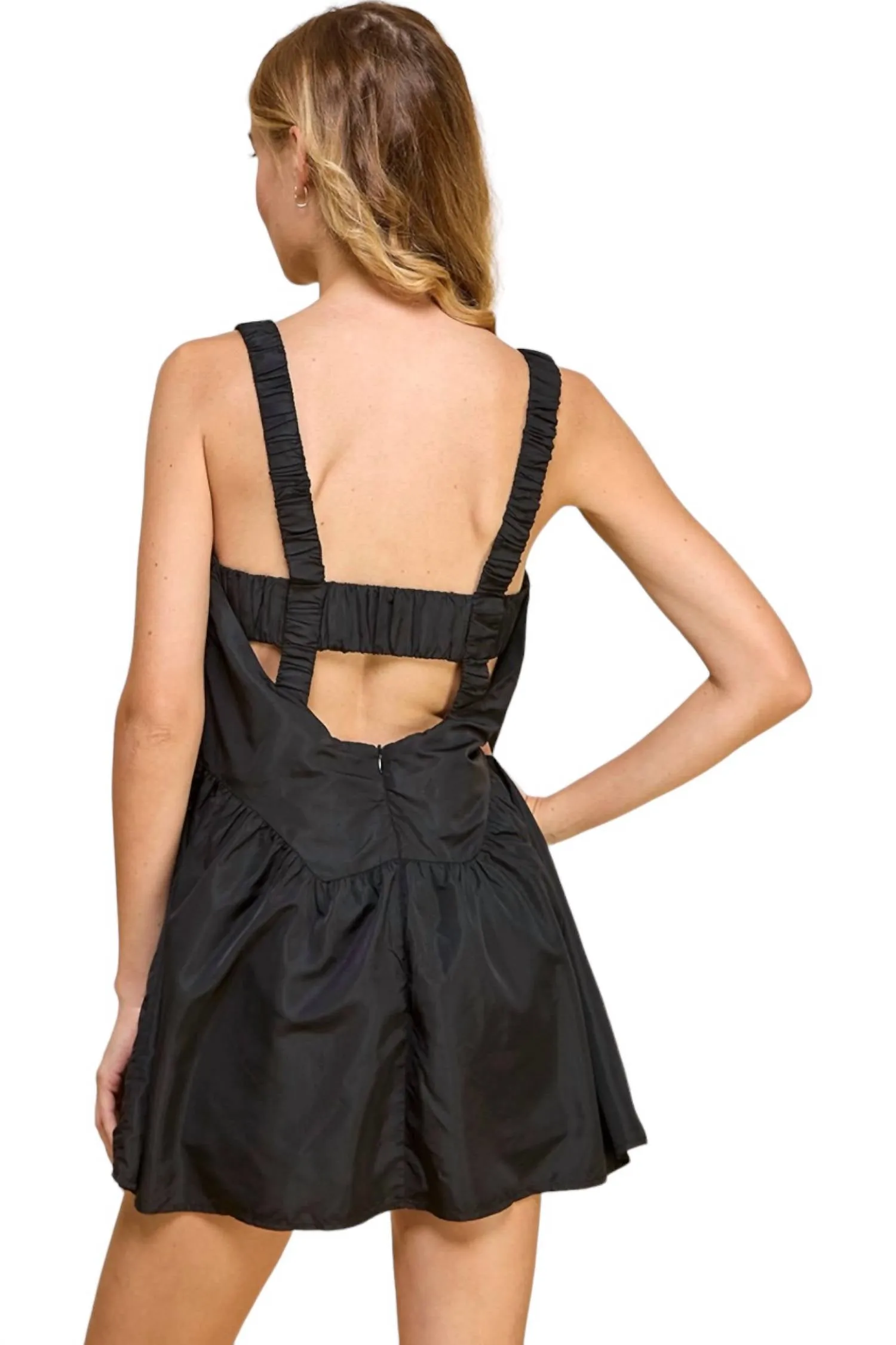 Athletic Active Romper Dress In Black