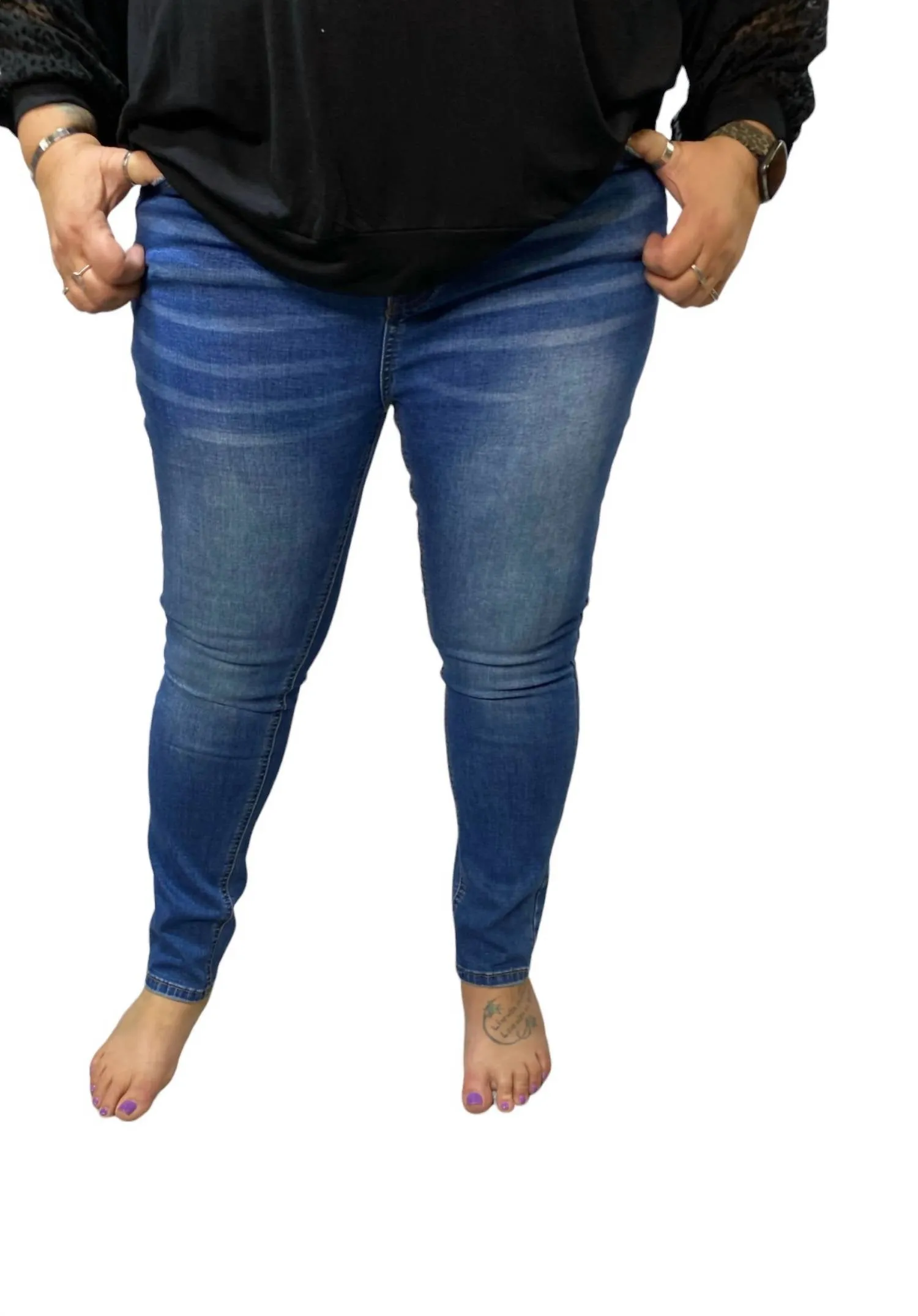 Attracts Trouble High Rise Skinny Jeans In Blue