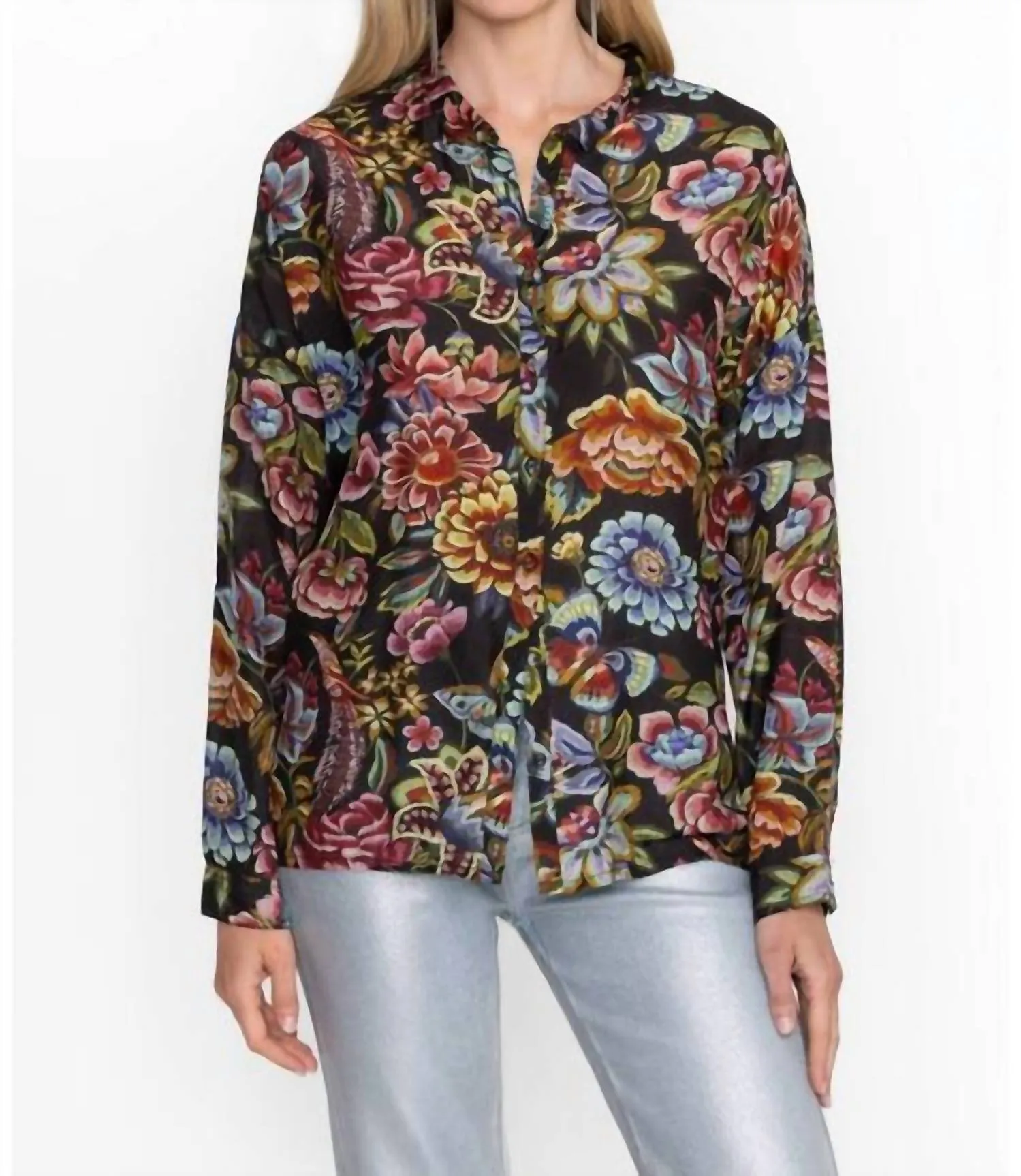 Audrey Oversized Blouse In Antiqua Flower