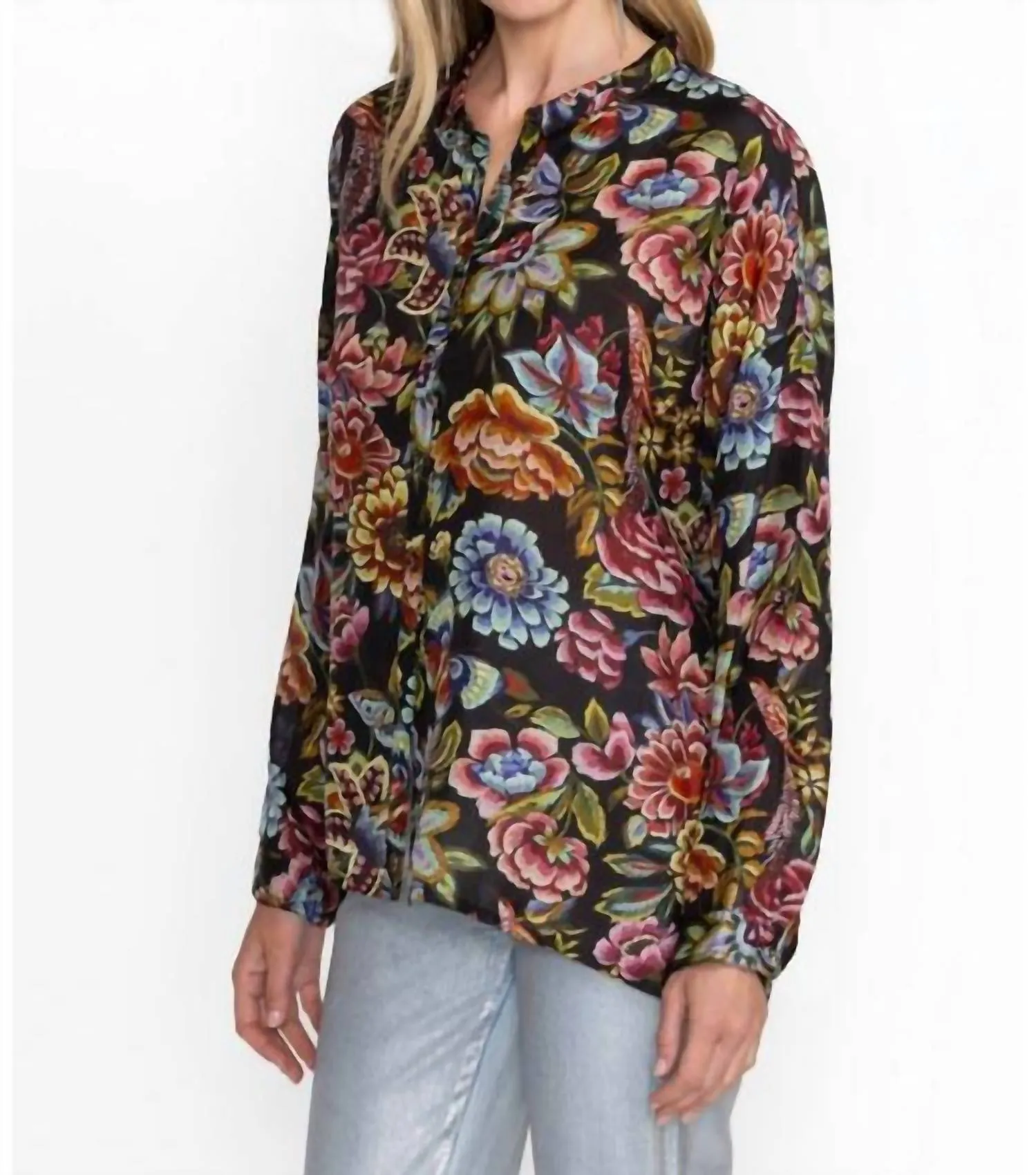 Audrey Oversized Blouse In Antiqua Flower