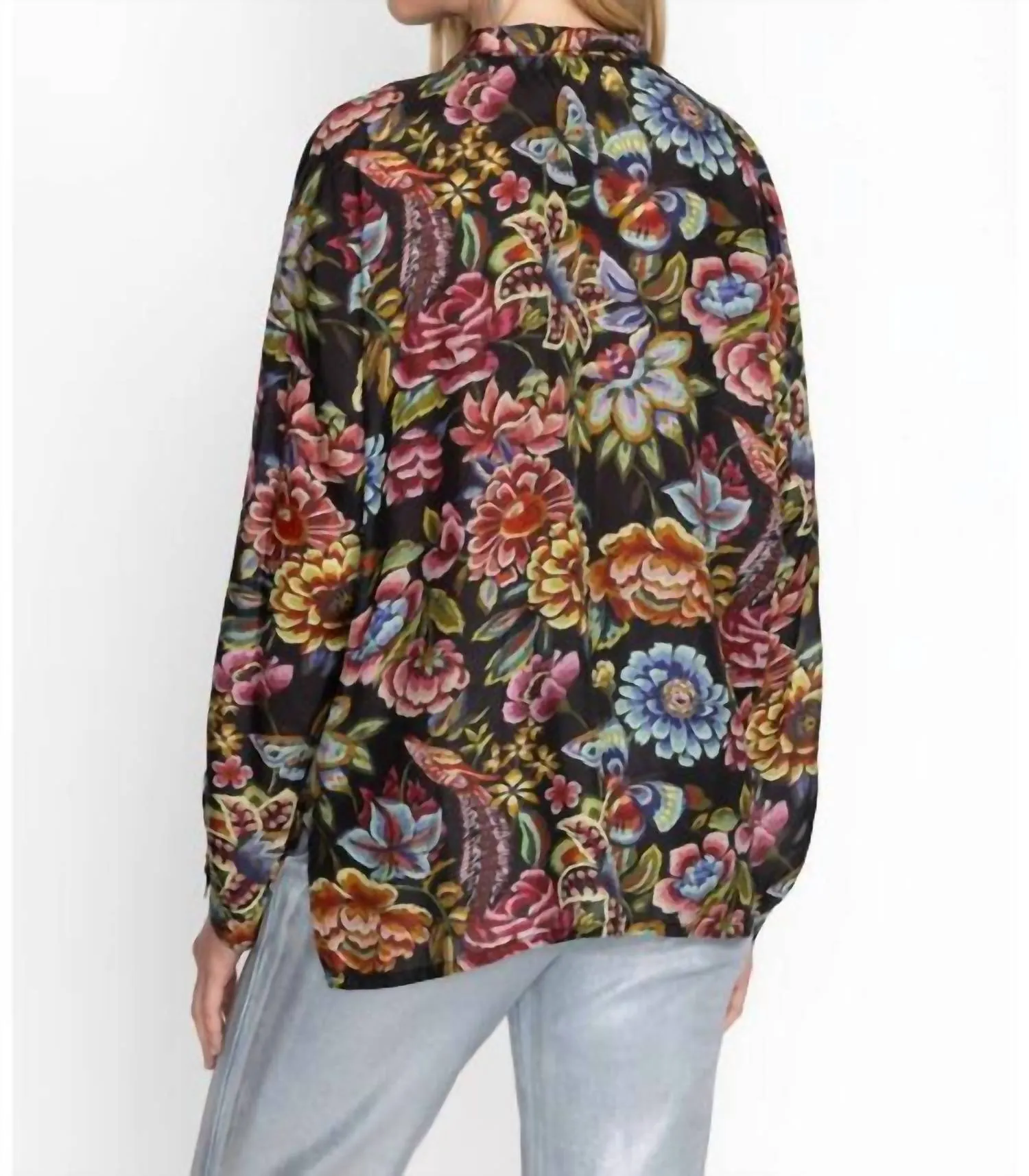 Audrey Oversized Blouse In Antiqua Flower
