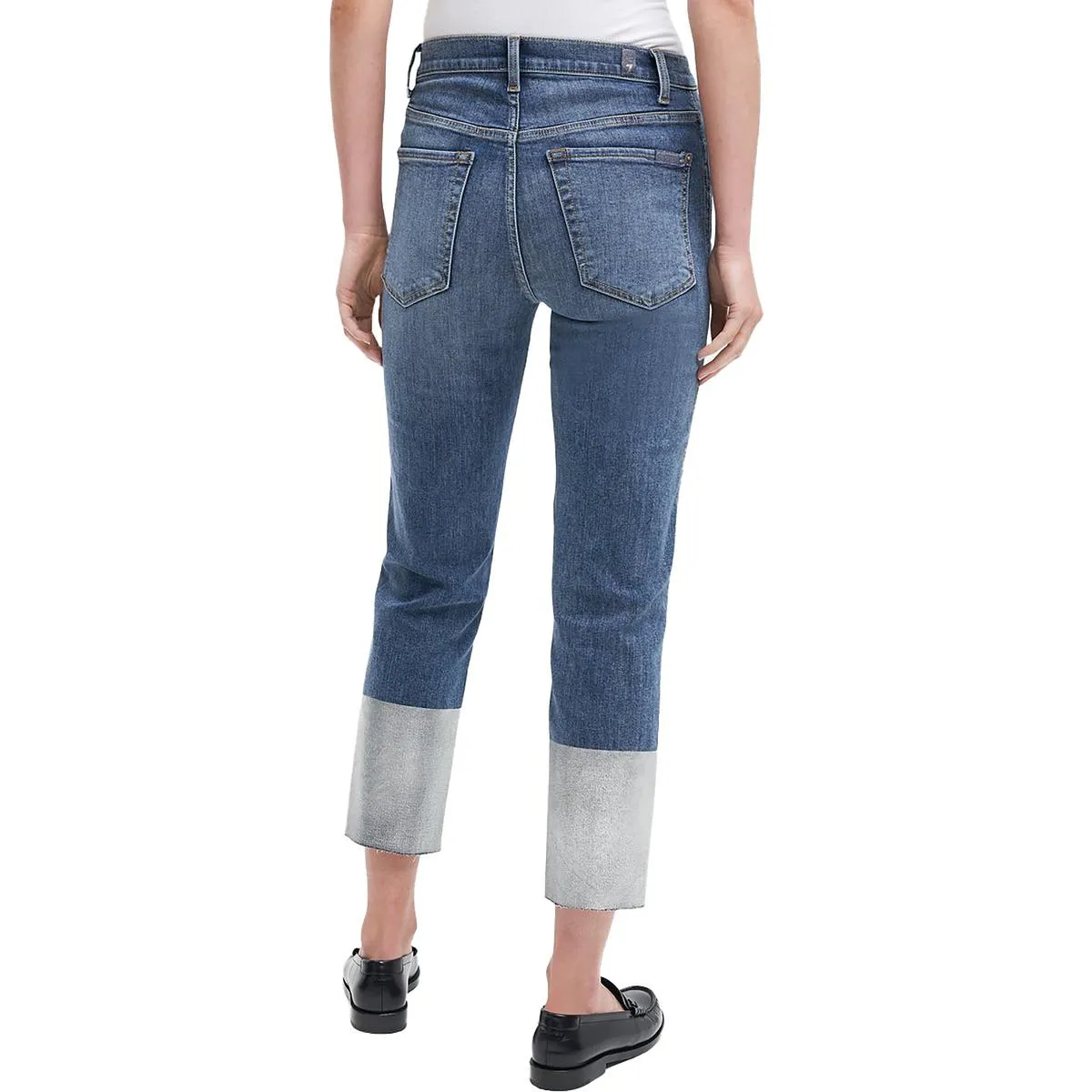 Bair Authentic  Womens High Waist Cropped Straight Leg Jeans