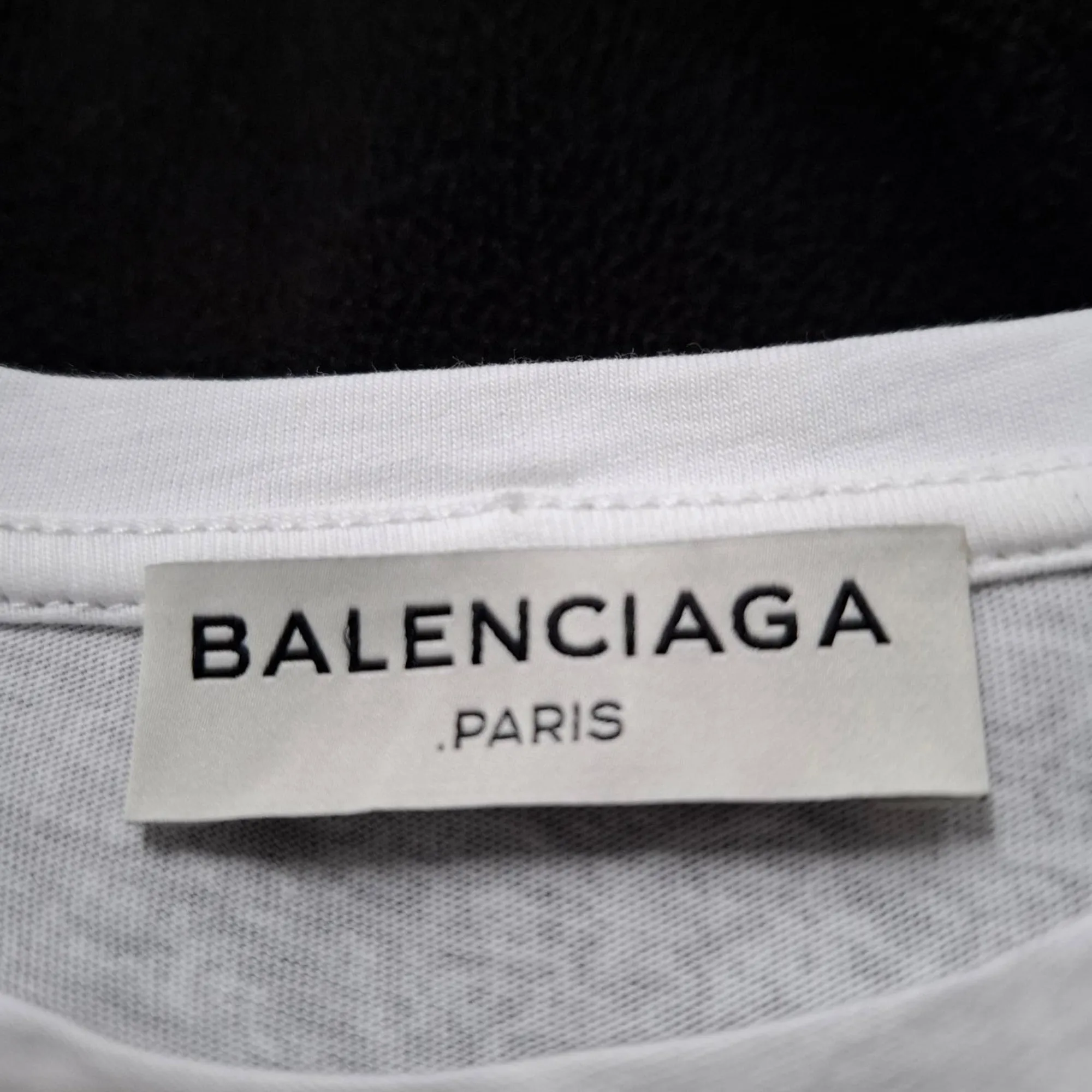 Balenciaga Splash-Effect Crewneck T-Shirt in Black and White Cotton