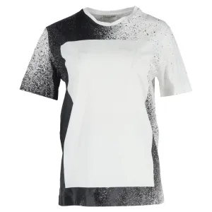 Balenciaga Splash-Effect Crewneck T-Shirt in Black and White Cotton