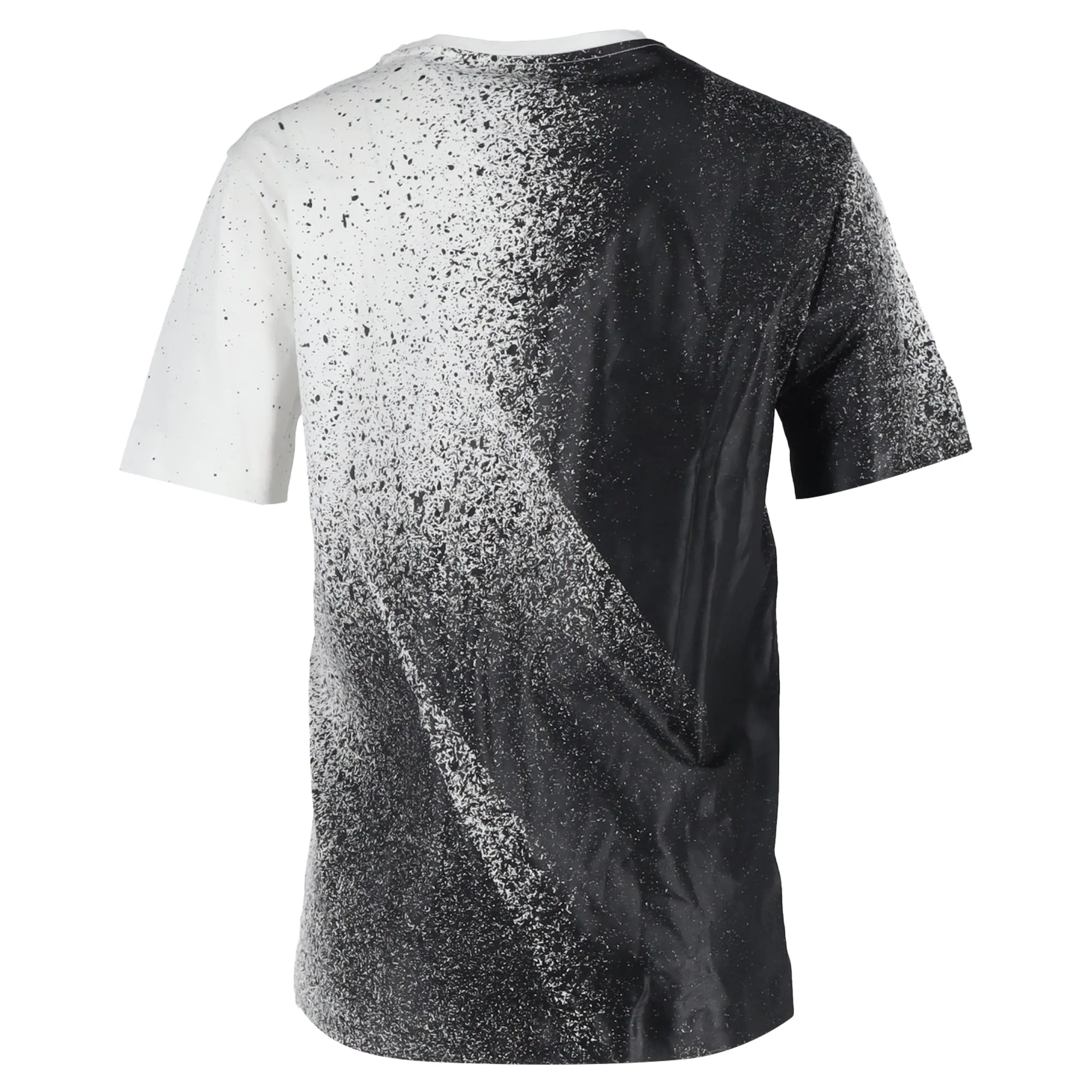 Balenciaga Splash-Effect Crewneck T-Shirt in Black and White Cotton