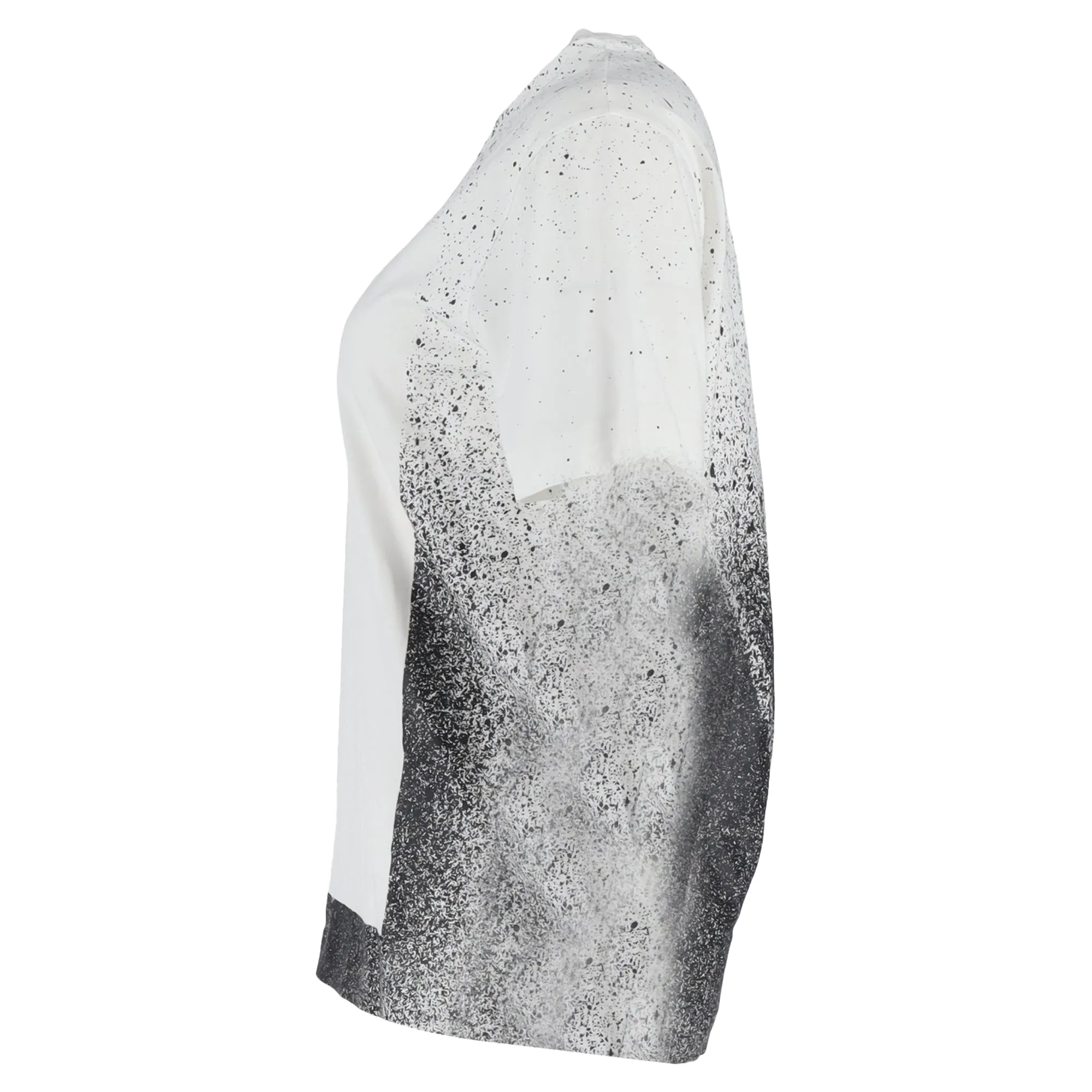 Balenciaga Splash-Effect Crewneck T-Shirt in Black and White Cotton