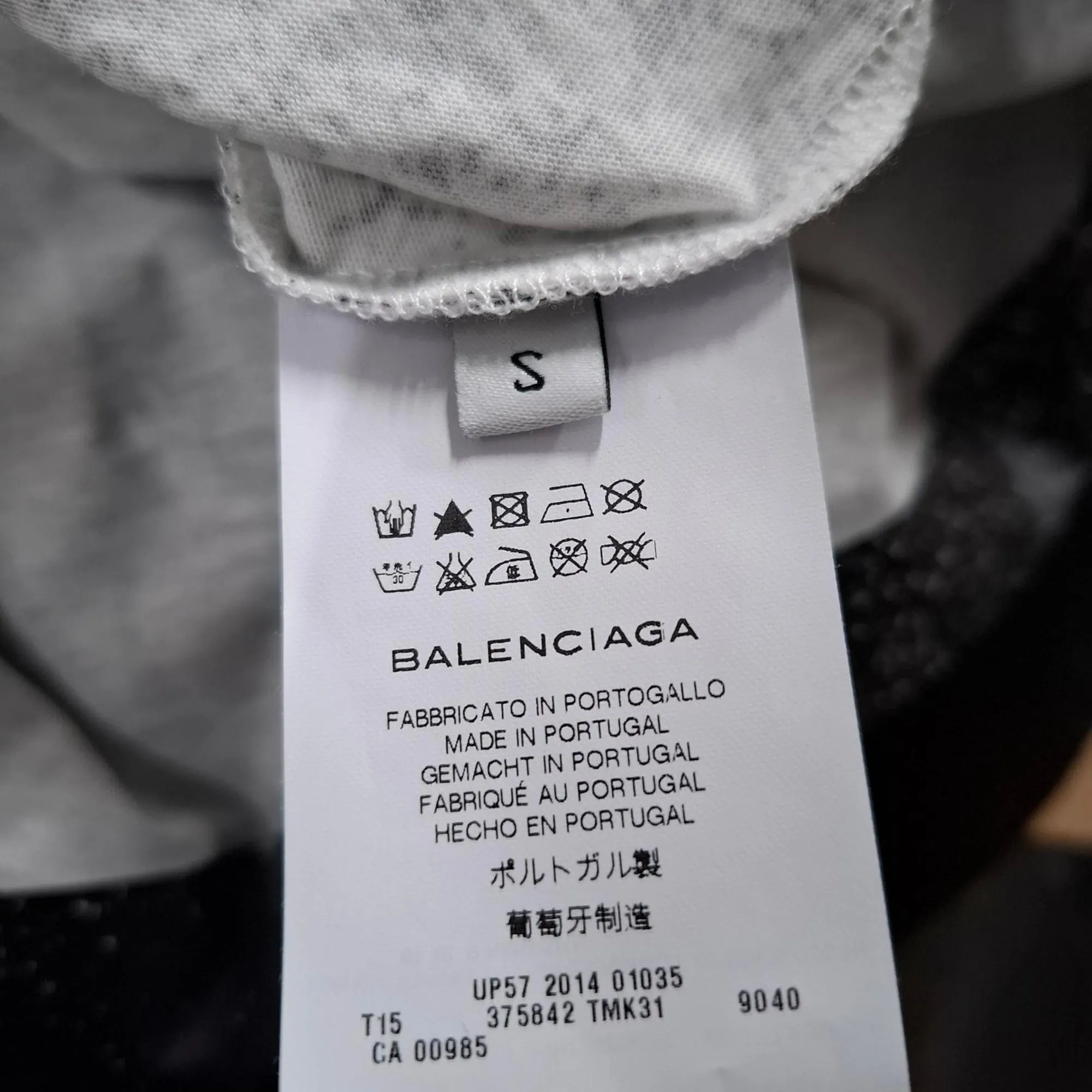 Balenciaga Splash-Effect Crewneck T-Shirt in Black and White Cotton