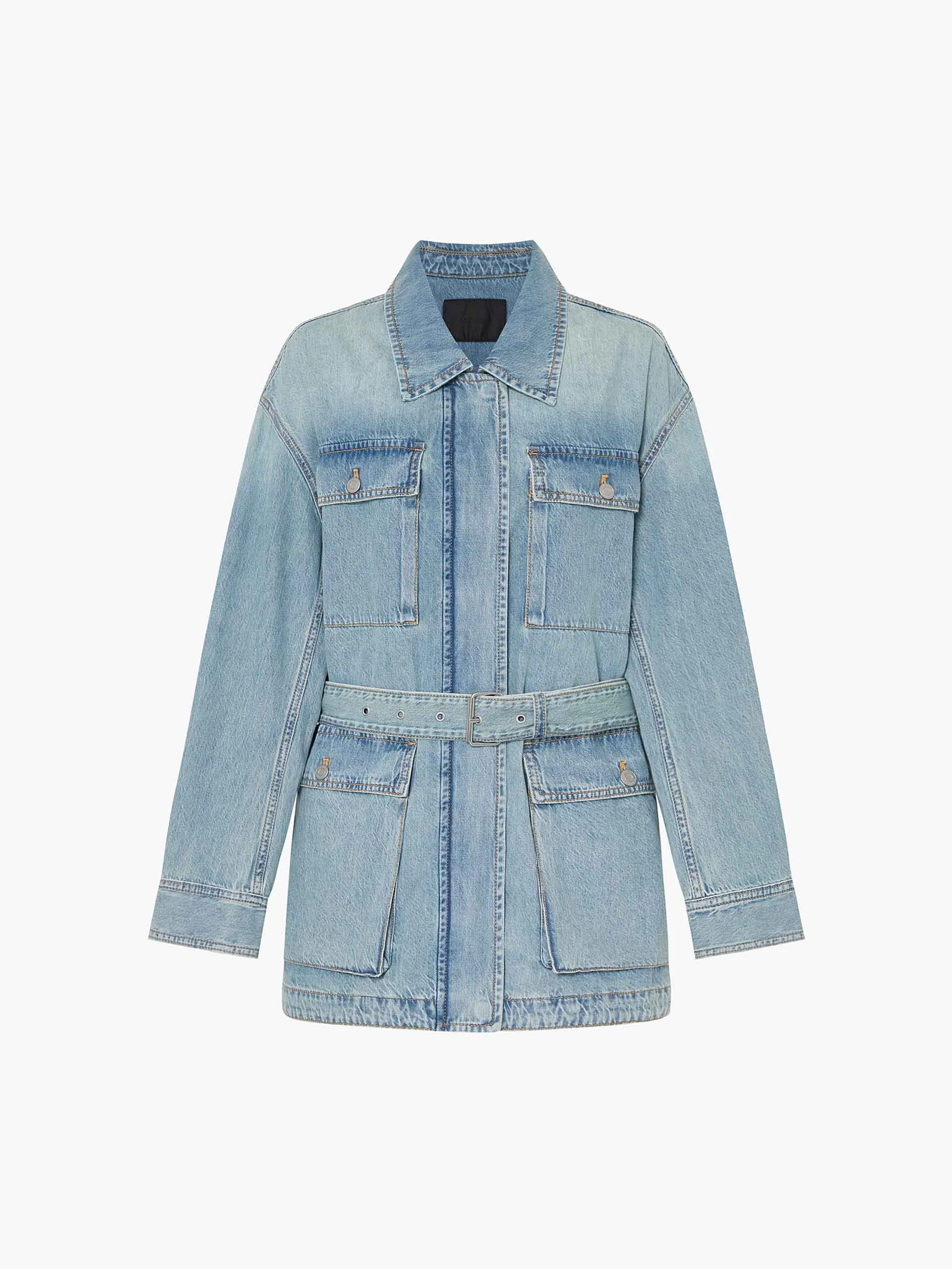 Belt Detail Denim Jacket