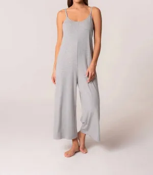 Benton Cropped Jumpsuit In Heather Grey