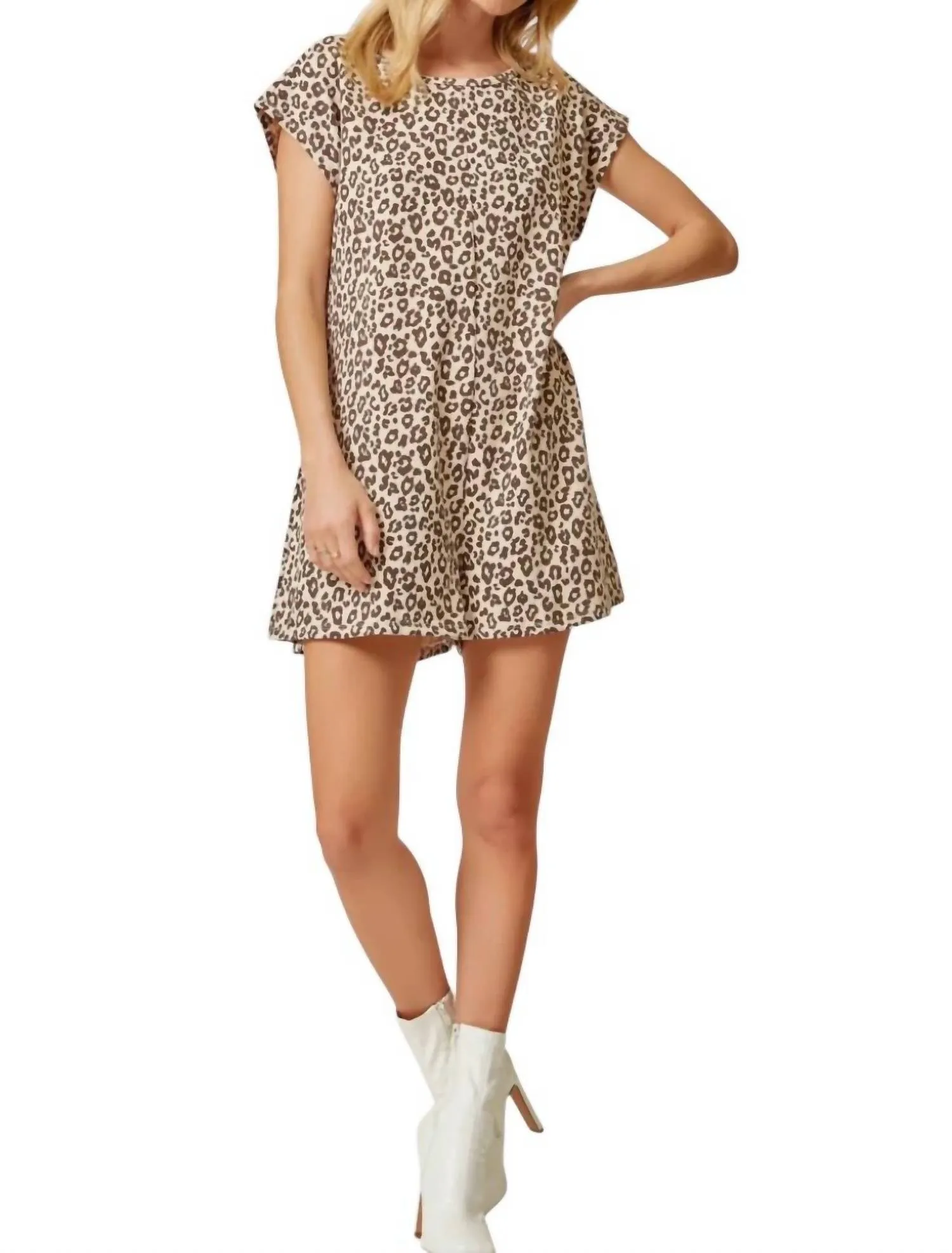 Better Than A Dream Romper In Brown/beige