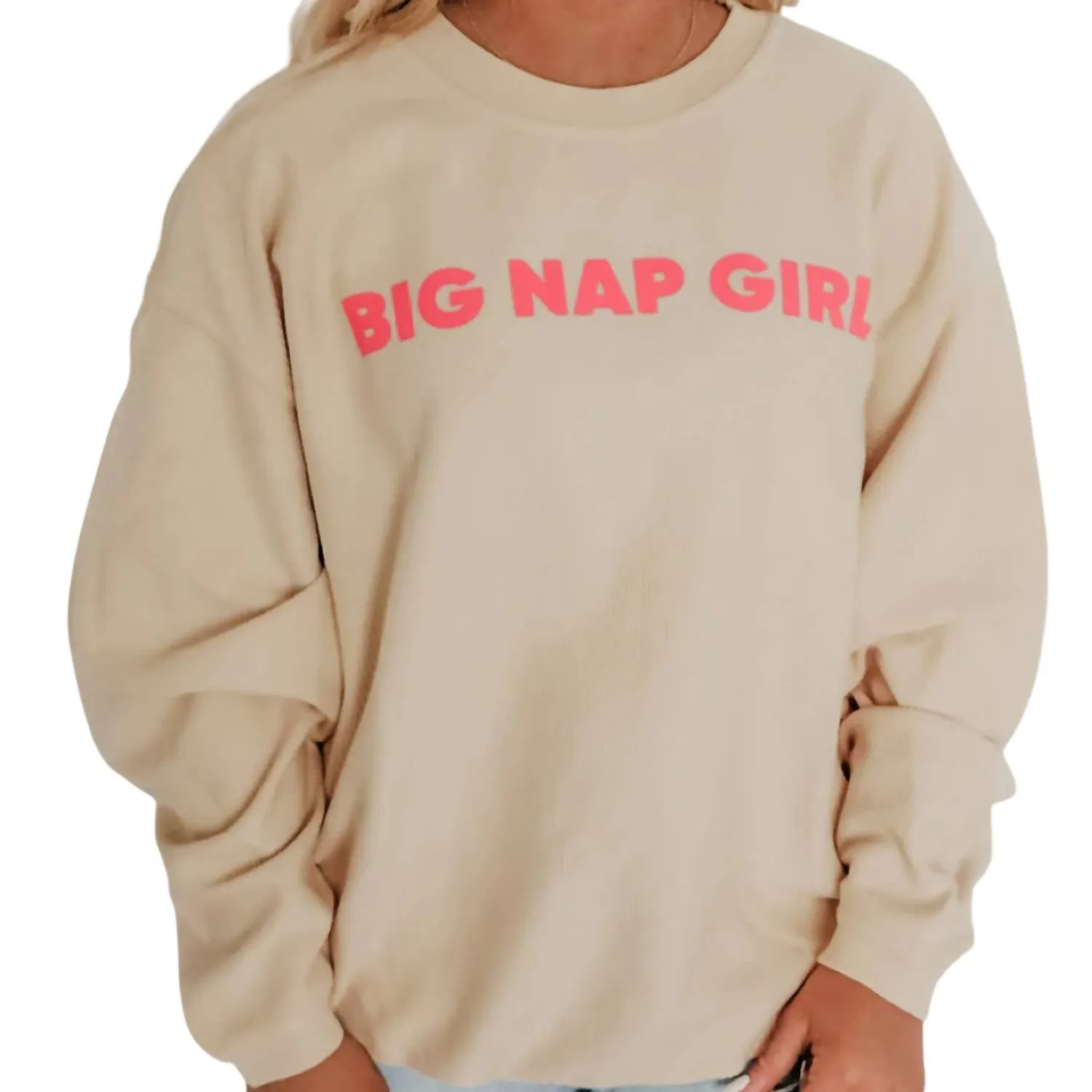 Big Nap Girl Neon Corded Sweatshirt In Yellow