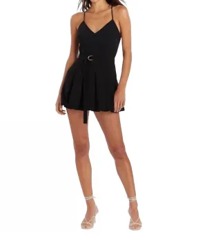 Blair Belted Romper In Black
