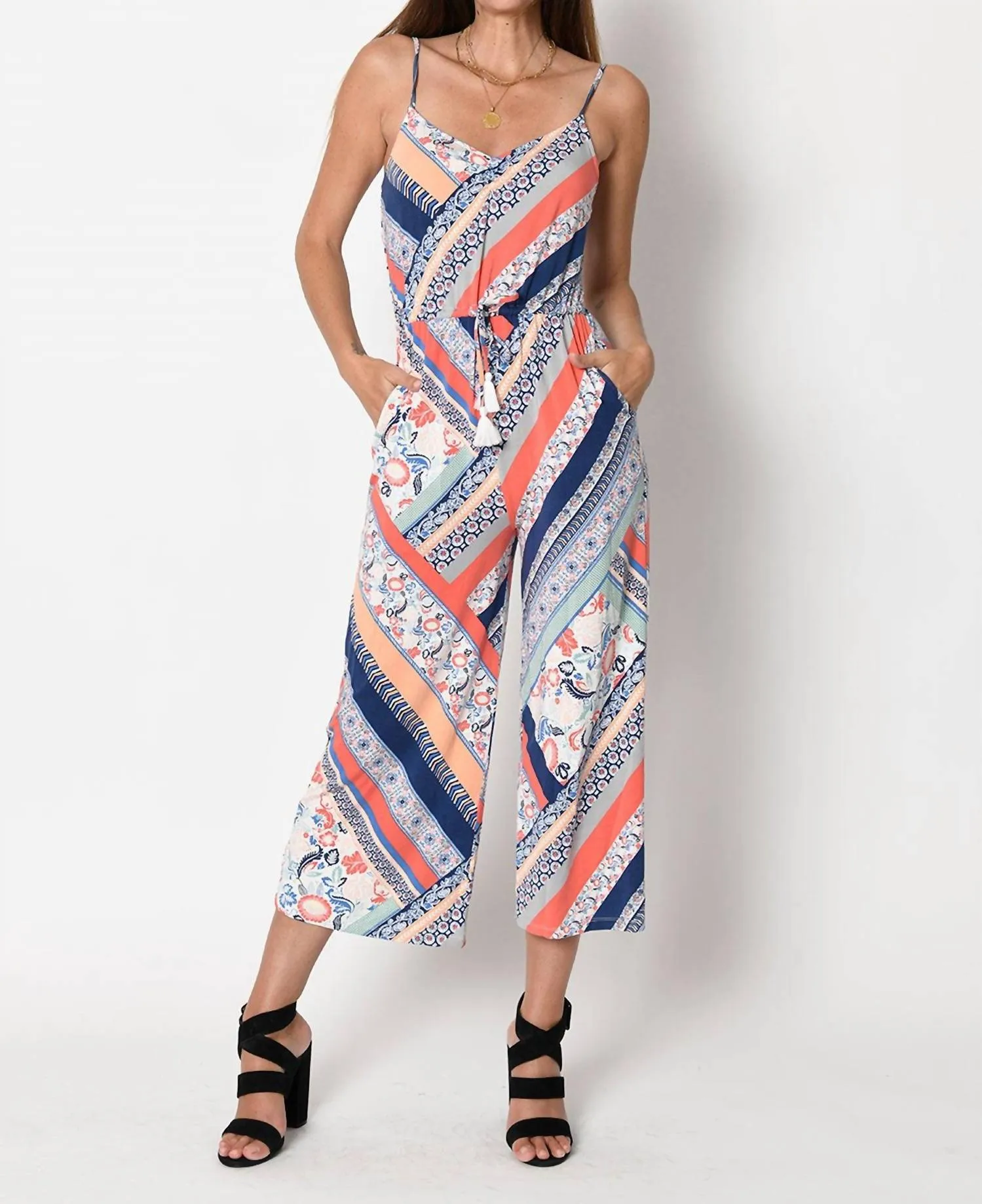 Bloom Modal Jumpsuit In Patchwork Floral