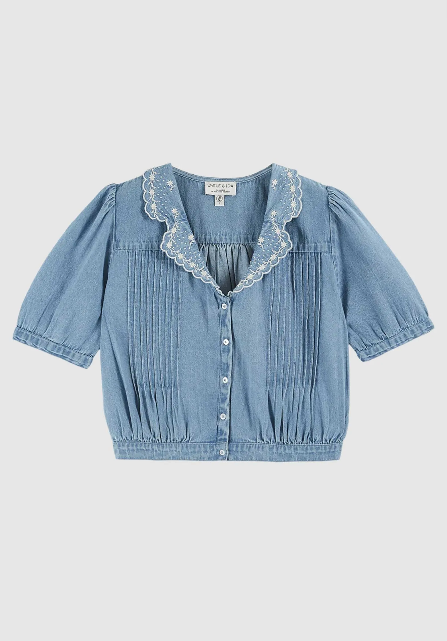 Blouse Denim Crop Ida-bolero Denim-Light