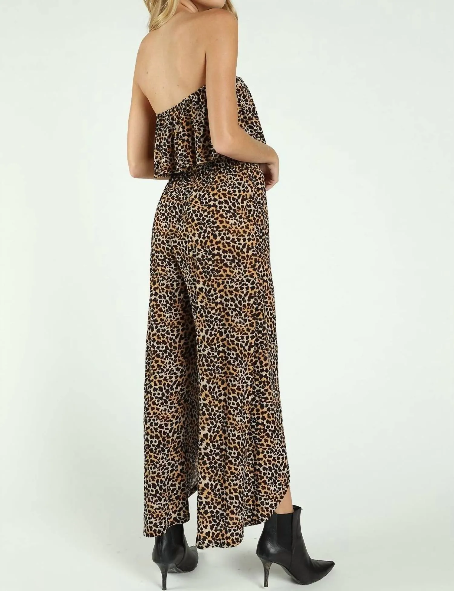 Born To Be Wild Leopard Jumpsuit In Brown Multi