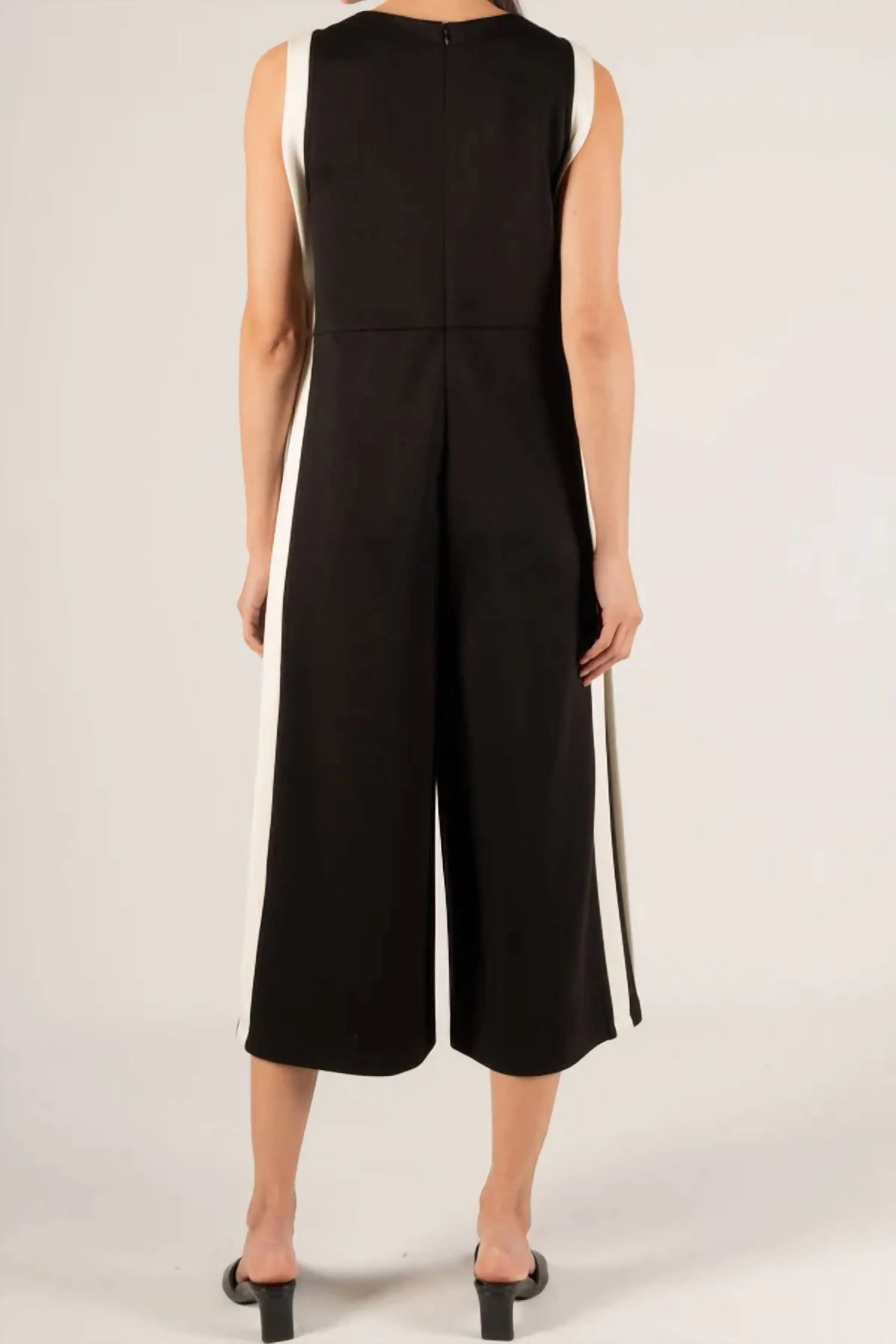 Butter Modal Border Contrast Jumpsuit In Black