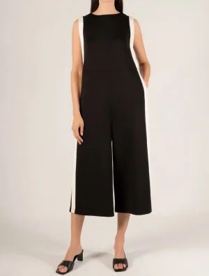 Butter Modal Border Contrast Jumpsuit In Black