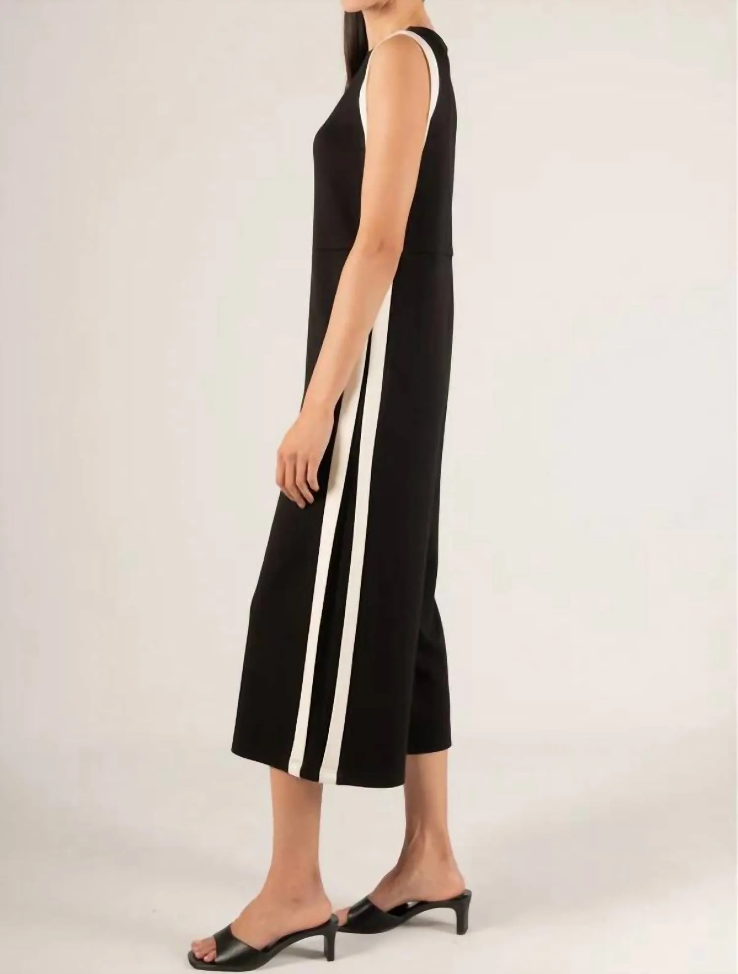 Butter Modal Border Contrast Jumpsuit In Black