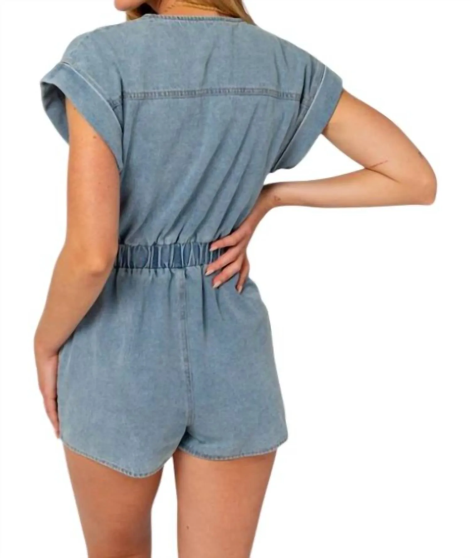 Button Down Denim Romper