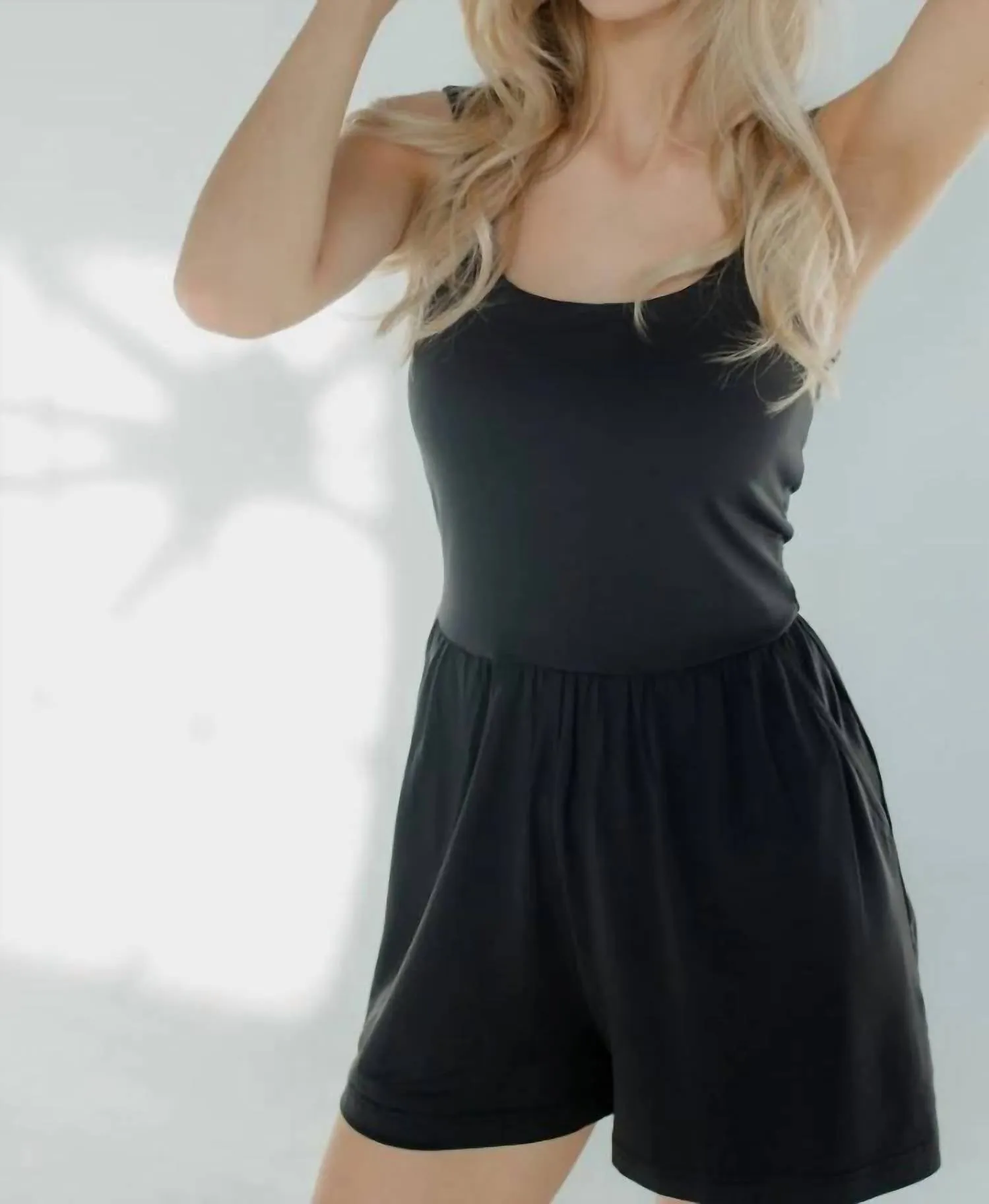 Camila Tank Romper In Black