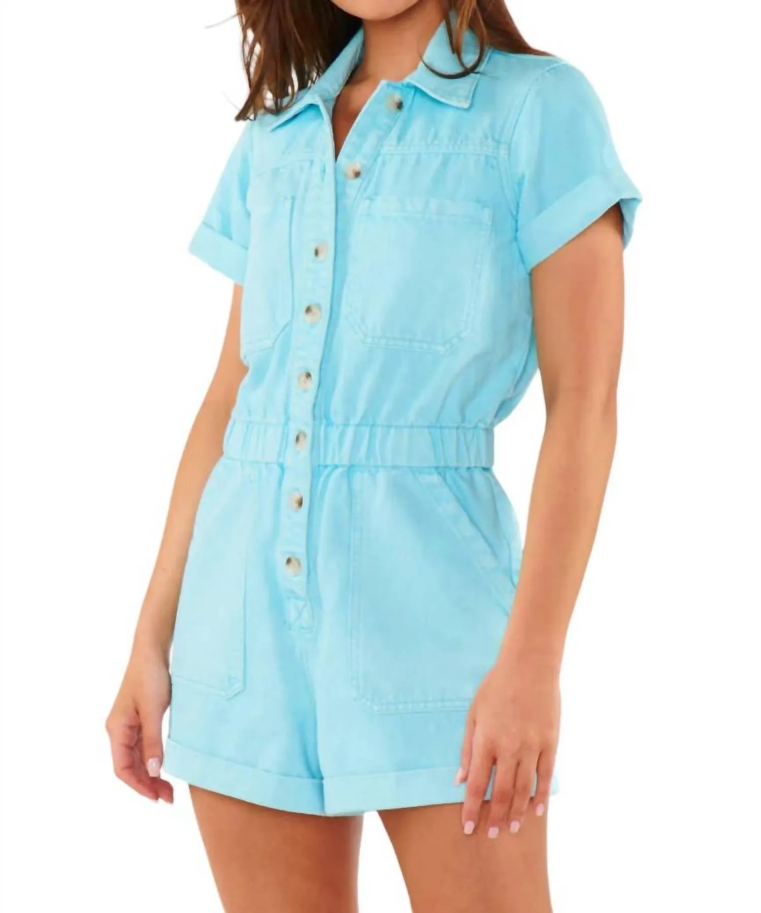 Cannon Romper In Spring Blue