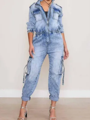 Cargo Jumpsuit In Denim
