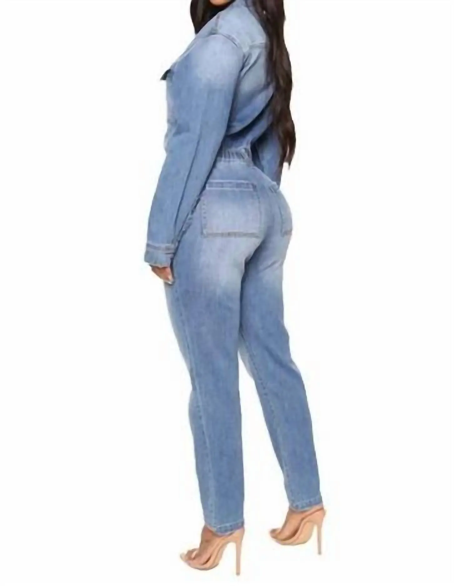 Casually Country Jumpsuit In Medium Wash