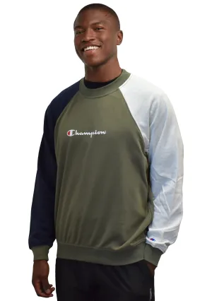 Champion Mens French Terry Colour Block Crew <BR> AWHVN