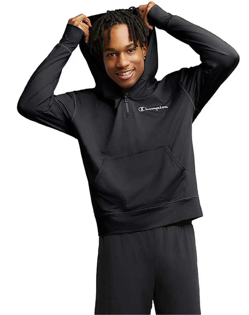 Champion174 Mens All Day MVP 14 Zip Hoodie S Black