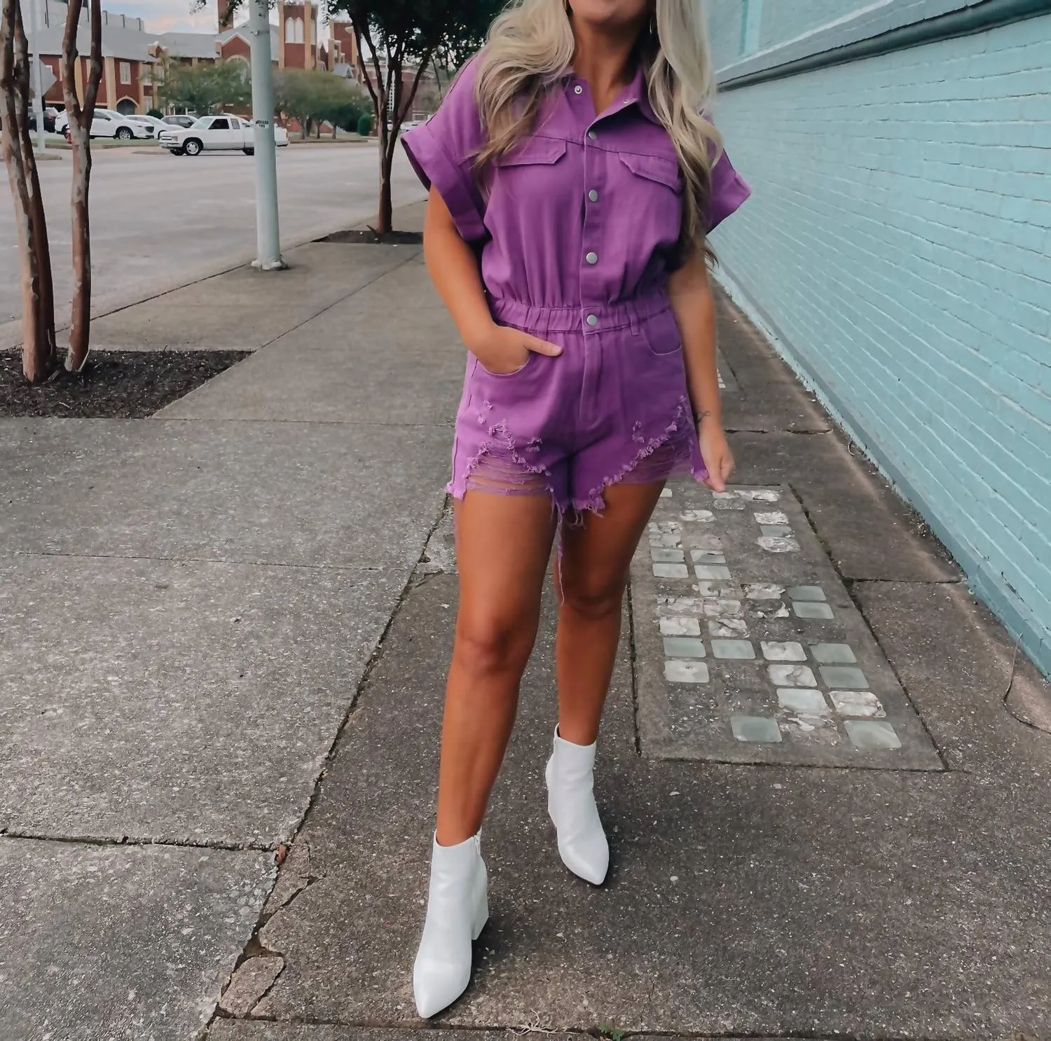 Change The Game Romper In Purple