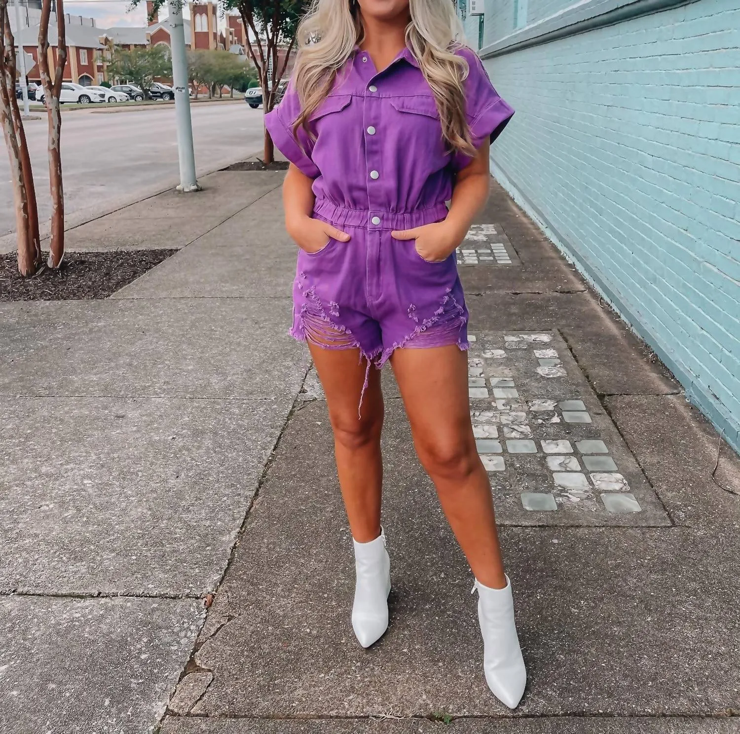 Change The Game Romper In Purple