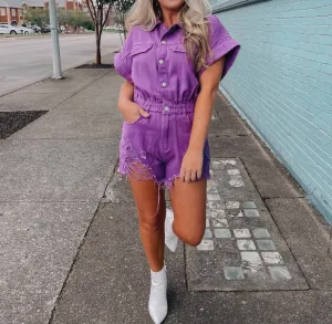 Change The Game Romper In Purple