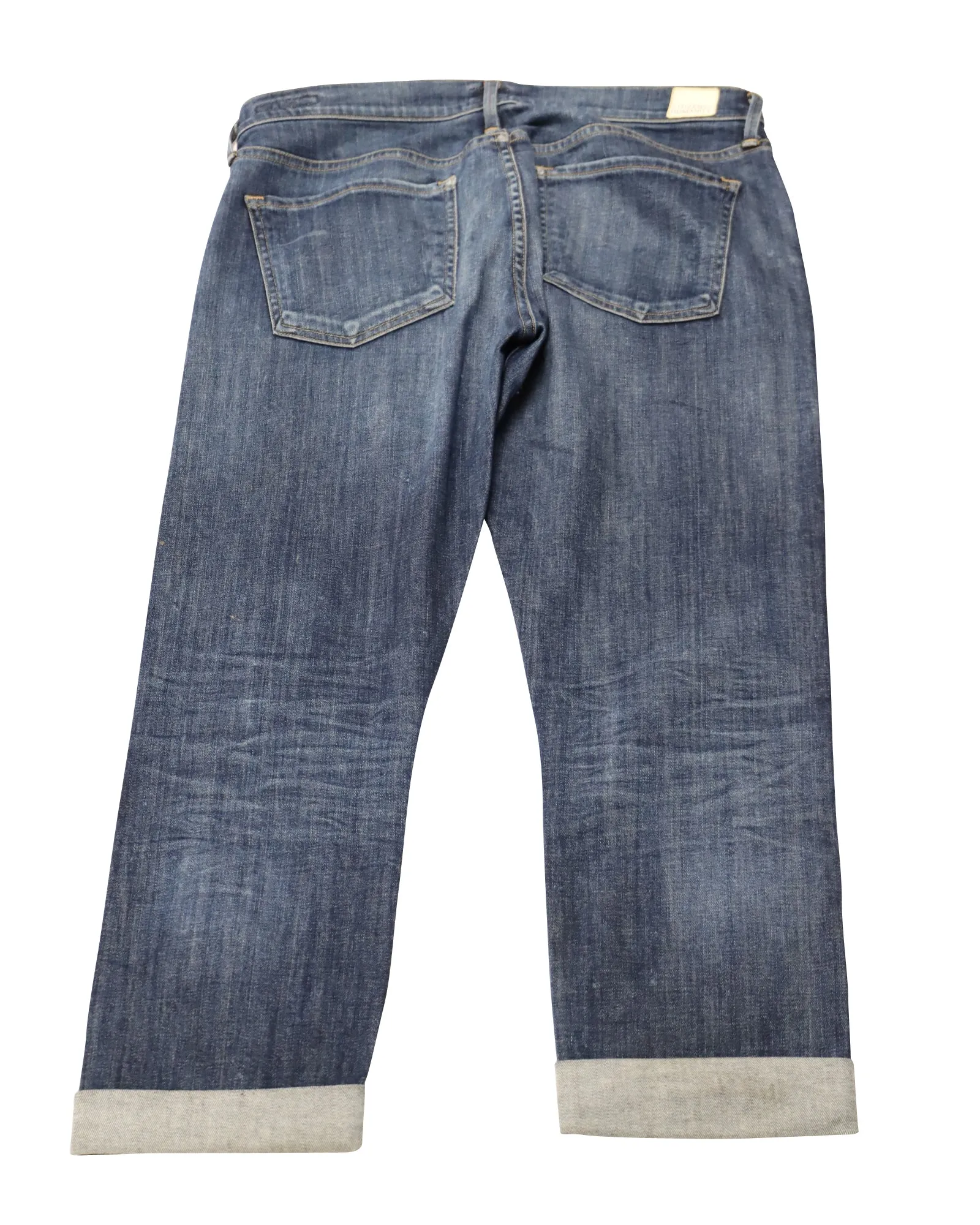 Citizens Of Humanity Mid Rise Cropped Jeans in Blue Cotton