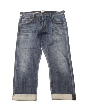 Citizens Of Humanity Mid Rise Cropped Jeans in Blue Cotton