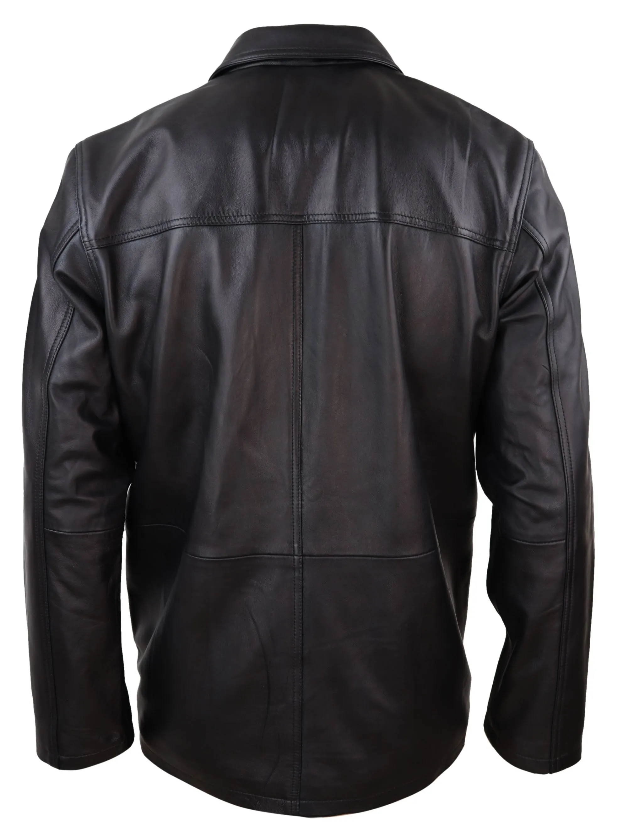 Classic Leather Safari Jacket Overcoat Napa