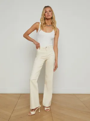 Clayton Coated Wide-Leg Jean