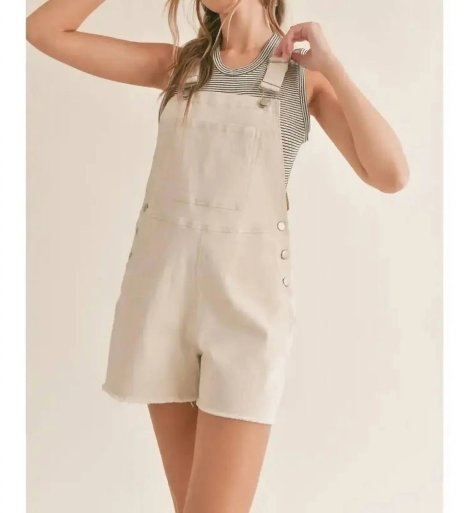 Clear Eyes Denim Overall In Cream