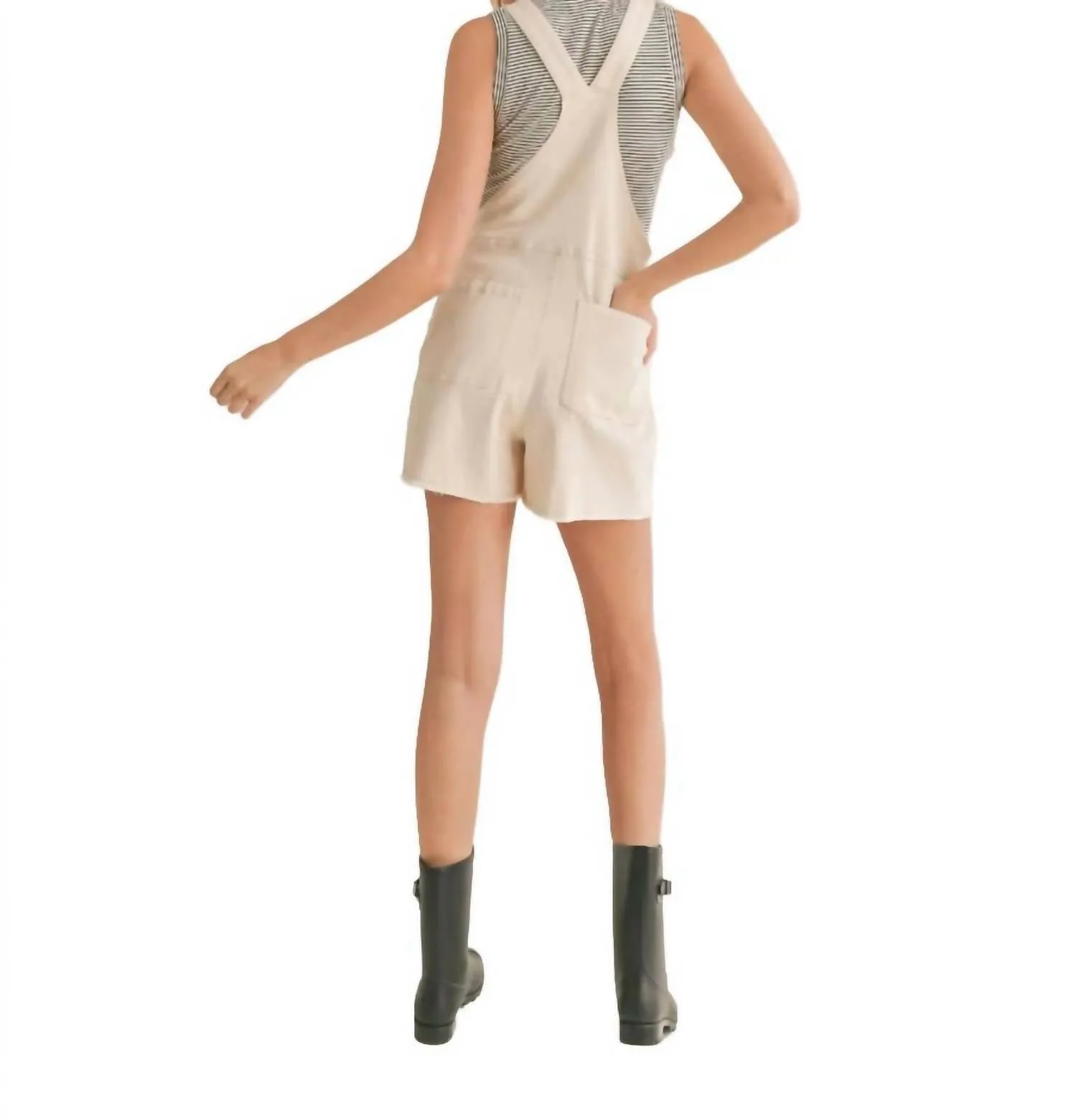 Clear Eyes Denim Overall In Cream