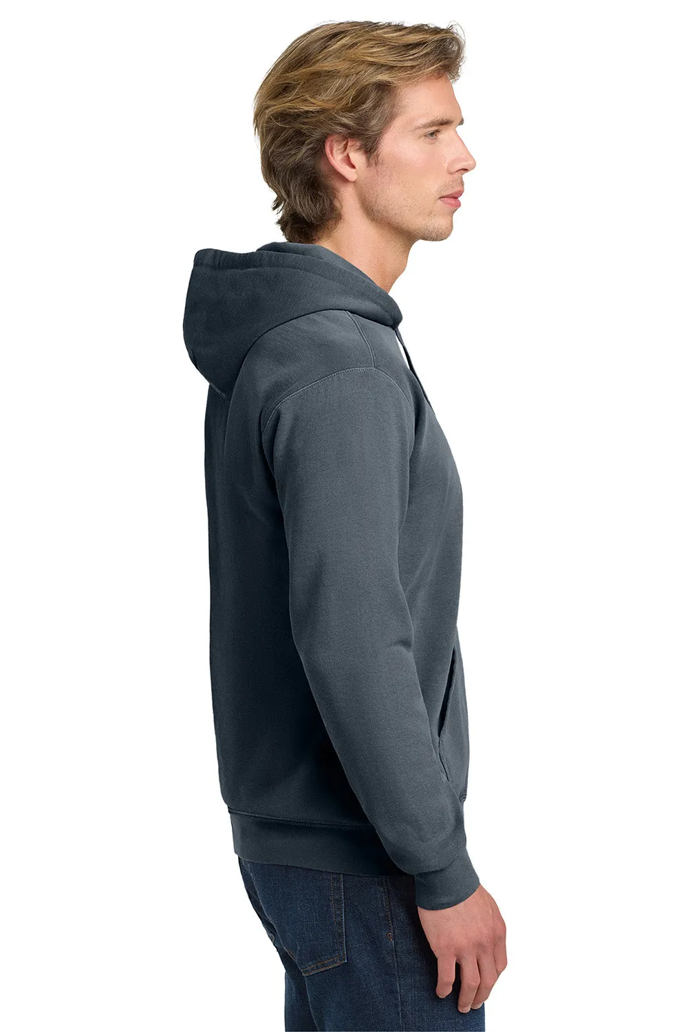 Comfort Colors Mens Hooded Sweatshirt Hoodie w/ Pouch Pocket - Denim Blue