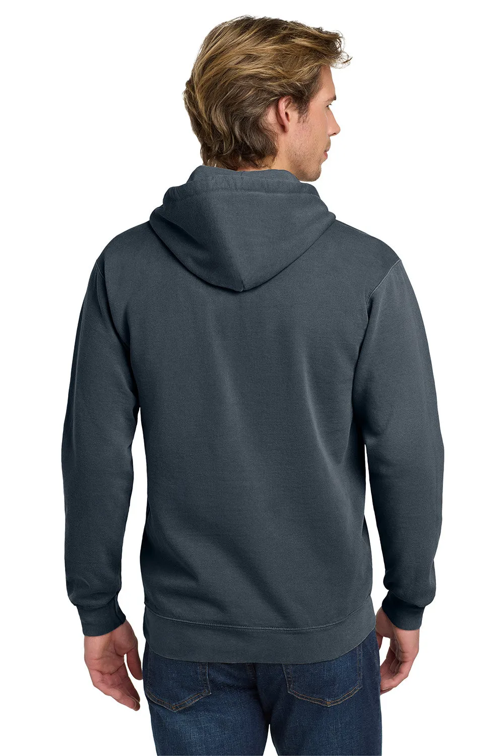 Comfort Colors Mens Hooded Sweatshirt Hoodie w/ Pouch Pocket - Denim Blue