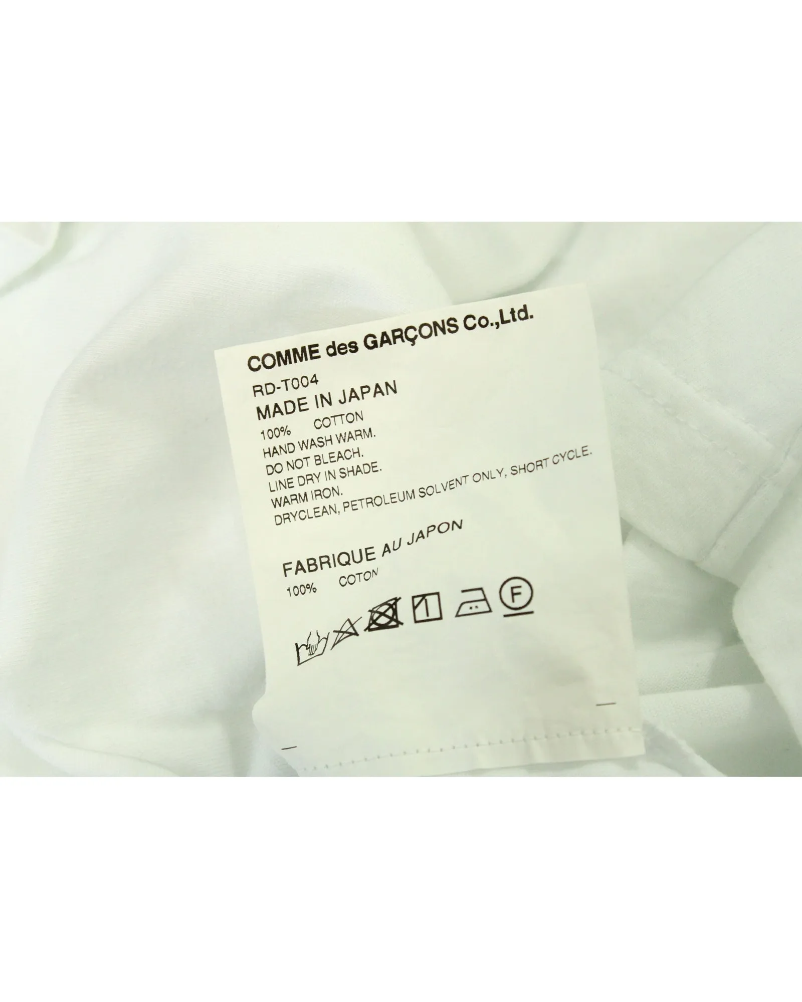 Comme Des Garcons Ruffle T-shirt in White Cotton